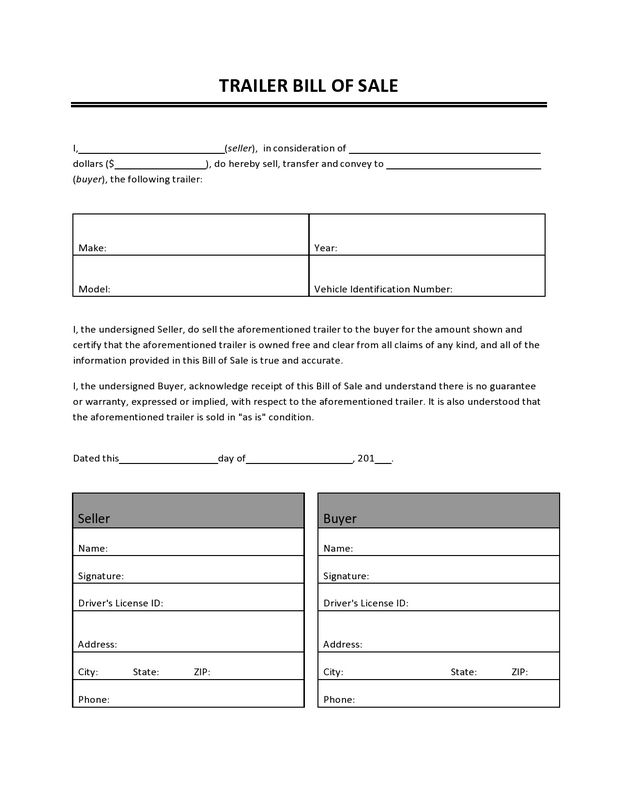 Mobile Home Bill of Sale